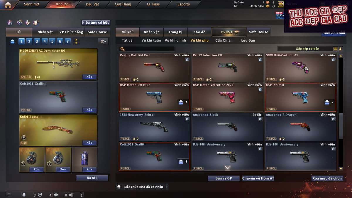 shop acc cf uy tin gia re